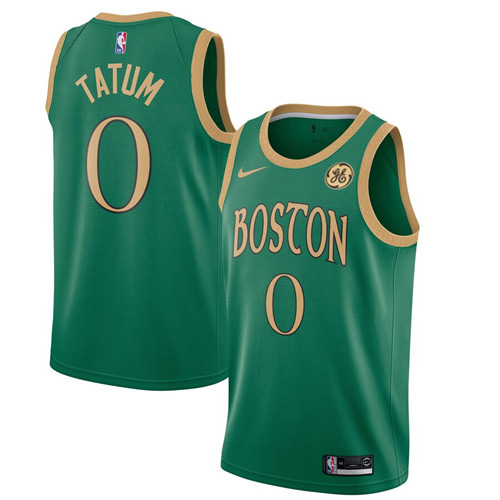 Men's Boston Celtics #0 Jayson Tatum Green NBA City Edition Swingman Stitched Jersey